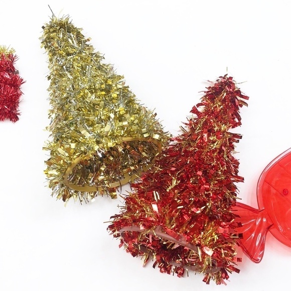 Tinsel candy cane/tinsel trees/red candy dish Christmas decorations - Picture 3 of 5